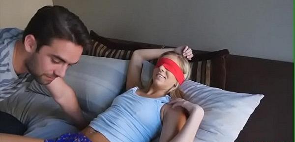  Blindfolded teen Tiffany Watson stepsis get two dicks